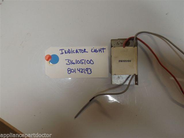 FRIGIDAIRE STOVE 316105100 80142193 Light,indicator W/BRACKET USED FRIGIDAIRE STOVE 316105100 80142193 Light,indicator W/BRACKET USED